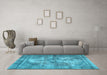 Machine Washable Persian Light Blue Traditional Rug in a Living Room, wshtr3146lblu