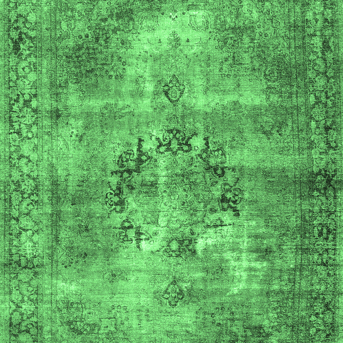 Machine Washable Persian Emerald Green Traditional Area Rugs, wshtr3146emgrn