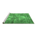 Sideview of Machine Washable Persian Emerald Green Traditional Area Rugs, wshtr3146emgrn