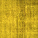 Square Machine Washable Persian Yellow Traditional Rug, wshtr3147yw