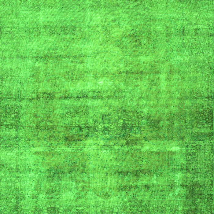Round Machine Washable Persian Green Traditional Area Rugs, wshtr3147grn