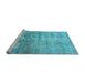 Sideview of Machine Washable Persian Light Blue Traditional Rug, wshtr3147lblu