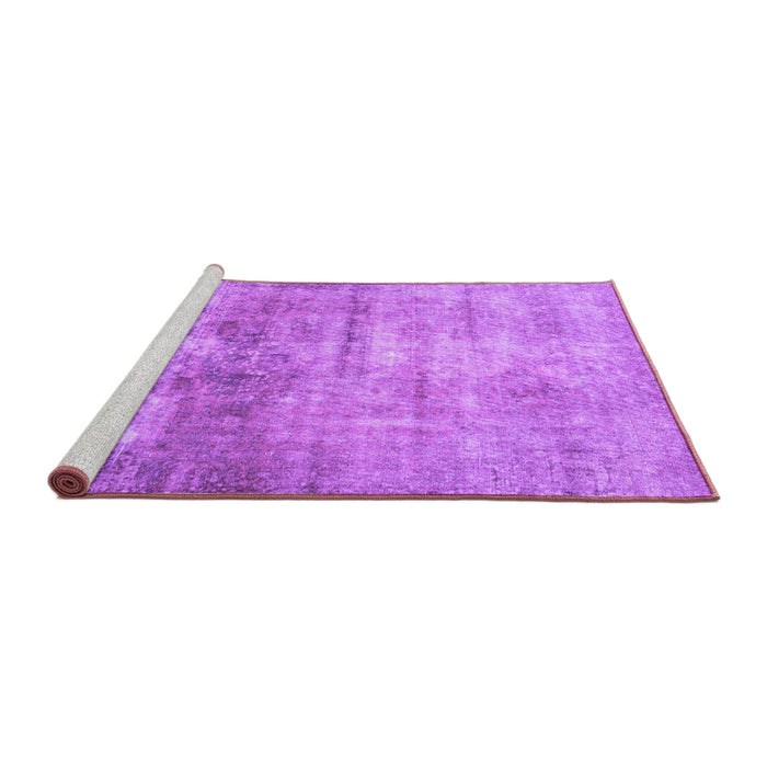 Sideview of Machine Washable Persian Purple Traditional Area Rugs, wshtr3147pur