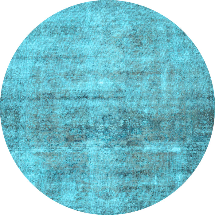 Round Machine Washable Persian Light Blue Traditional Rug, wshtr3147lblu