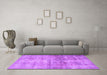 Machine Washable Persian Purple Traditional Area Rugs in a Living Room, wshtr3147pur