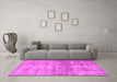 Machine Washable Persian Pink Traditional Rug in a Living Room, wshtr3147pnk