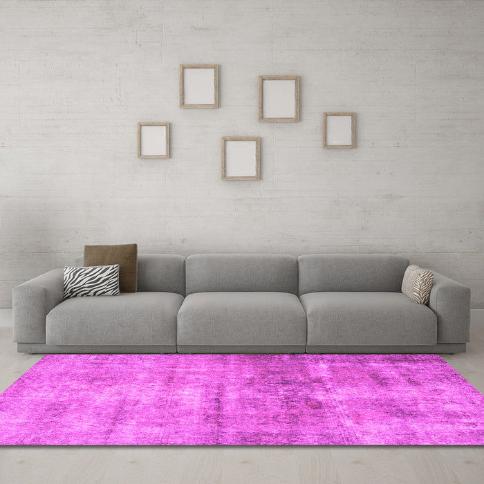 Machine Washable Persian Pink Traditional Rug in a Living Room, wshtr3147pnk