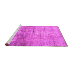 Sideview of Machine Washable Persian Pink Traditional Rug, wshtr3147pnk