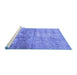 Sideview of Machine Washable Persian Blue Traditional Rug, wshtr3147blu