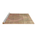 Sideview of Machine Washable Traditional Sand Brown Rug, wshtr3148