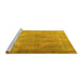 Sideview of Machine Washable Persian Yellow Traditional Rug, wshtr3148yw