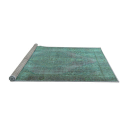 Sideview of Machine Washable Persian Light Blue Traditional Rug, wshtr3148lblu