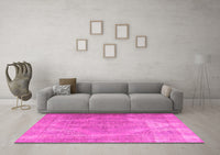 Machine Washable Persian Pink Traditional Rug, wshtr3148pnk