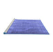 Sideview of Machine Washable Persian Blue Traditional Rug, wshtr3148blu