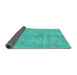 Sideview of Persian Turquoise Traditional Rug, tr3149turq