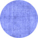 Round Persian Blue Traditional Rug, tr3149blu