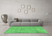 Machine Washable Persian Emerald Green Traditional Area Rugs in a Living Room,, wshtr3149emgrn