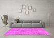 Machine Washable Persian Pink Traditional Rug in a Living Room, wshtr3149pnk