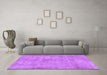 Machine Washable Persian Purple Traditional Area Rugs in a Living Room, wshtr3149pur