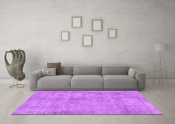 Machine Washable Persian Purple Traditional Area Rugs in a Living Room, wshtr3149pur