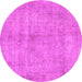 Round Persian Pink Traditional Rug, tr3149pnk