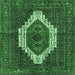 Square Persian Emerald Green Traditional Rug, tr314emgrn