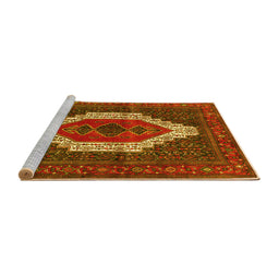 Sideview of Machine Washable Persian Yellow Traditional Rug, wshtr314yw