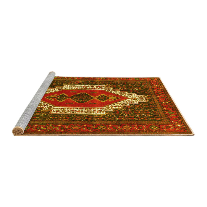 Sideview of Machine Washable Persian Yellow Traditional Rug, wshtr314yw