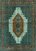 Machine Washable Persian Turquoise Traditional Area Rugs, wshtr314turq