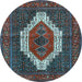Round Persian Light Blue Traditional Rug, tr314lblu