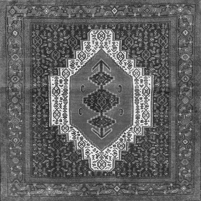 Round Machine Washable Persian Gray Traditional Rug, wshtr314gry