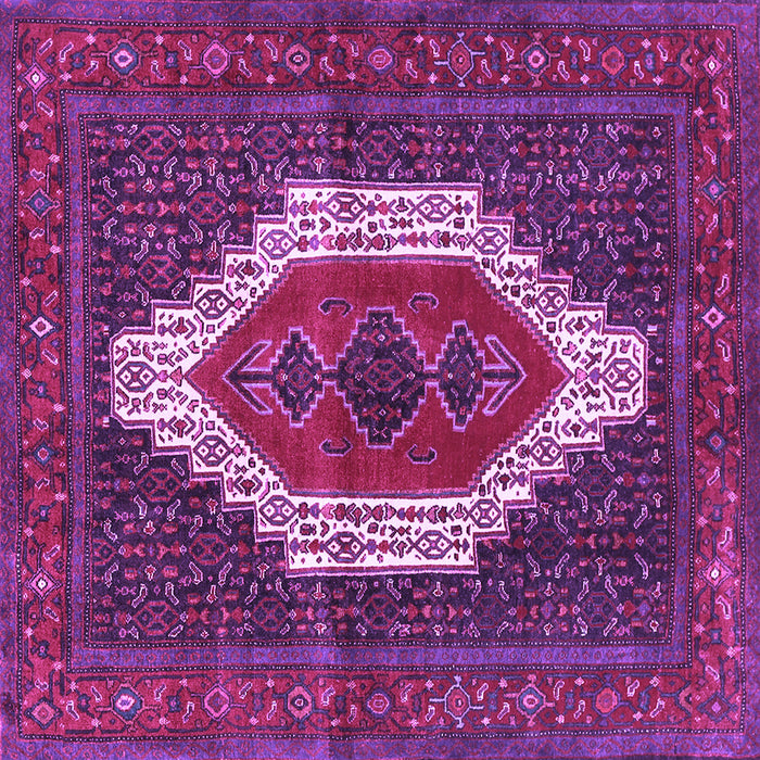 Square Machine Washable Persian Purple Traditional Area Rugs, wshtr314pur