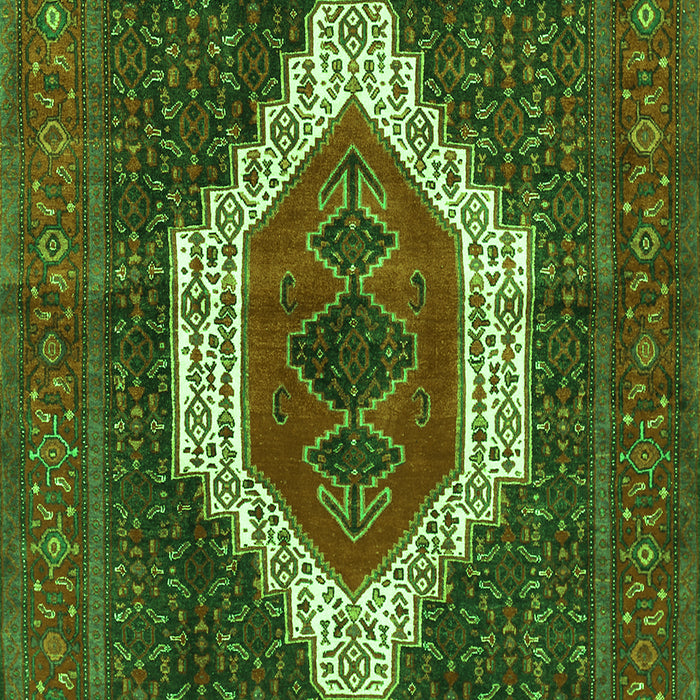 Serging Thickness of Machine Washable Persian Green Traditional Area Rugs, wshtr314grn