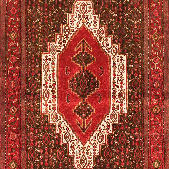 Serging Thickness of Machine Washable Persian Orange Traditional Area Rugs, wshtr314org