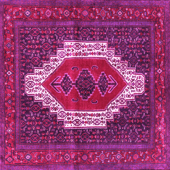 Square Machine Washable Persian Pink Traditional Rug, wshtr314pnk