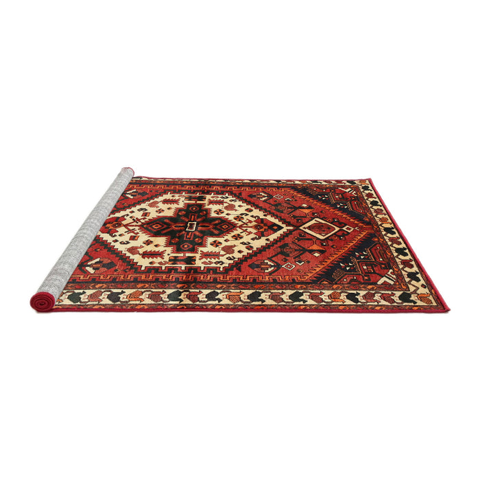 Sideview of Machine Washable Traditional Tomato Red Rug, wshtr315