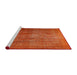 Sideview of Machine Washable Traditional Orange Red Rug, wshtr3150