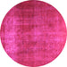 Round Persian Pink Traditional Rug, tr3150pnk