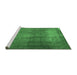 Sideview of Machine Washable Persian Emerald Green Traditional Area Rugs, wshtr3150emgrn