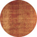 Round Persian Brown Traditional Rug, tr3150brn