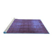 Sideview of Machine Washable Persian Blue Traditional Rug, wshtr3150blu