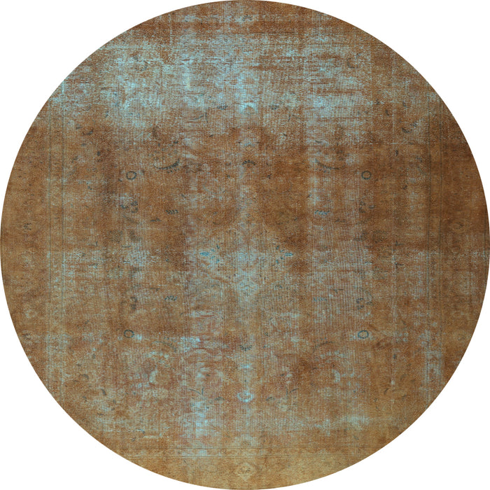 Round Machine Washable Persian Light Blue Traditional Rug, wshtr3150lblu