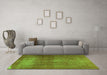 Machine Washable Persian Green Traditional Area Rugs in a Living Room,, wshtr3150grn