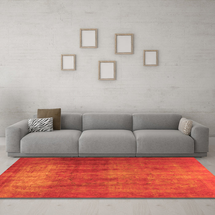 Machine Washable Persian Orange Traditional Area Rugs in a Living Room, wshtr3150org