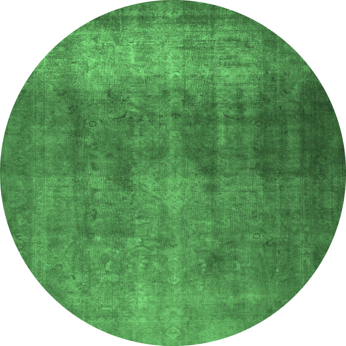 Round Persian Emerald Green Traditional Rug, tr3150emgrn