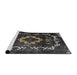 Sideview of Machine Washable Traditional Charcoal Black Rug, wshtr3151