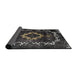 Sideview of Traditional Charcoal Black Persian Rug, tr3151