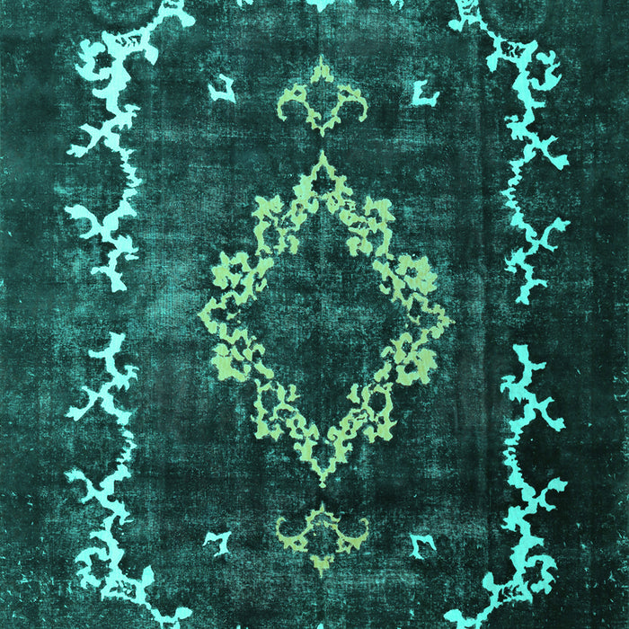 Machine Washable Persian Turquoise Bohemian Area Rugs, wshtr3151turq