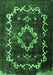 Machine Washable Persian Emerald Green Bohemian Area Rugs, wshtr3151emgrn