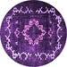 Round Persian Purple Bohemian Rug, tr3151pur